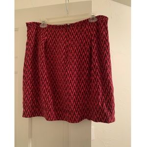 Loft Pink Pleated Chevron Skirt